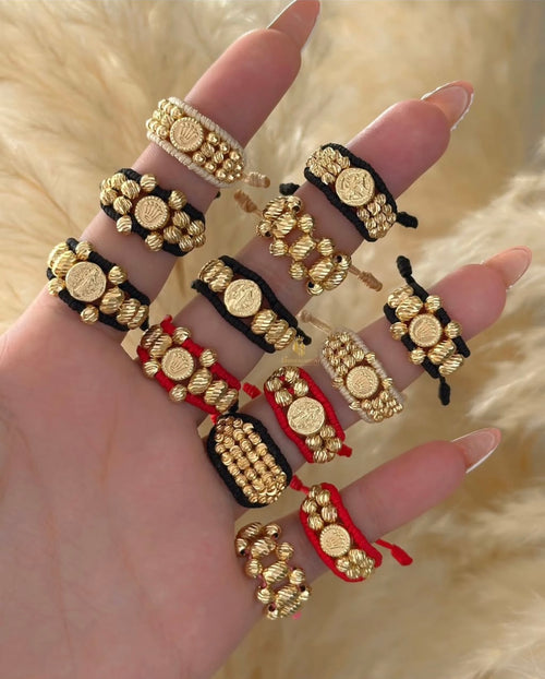Anillo Tejido Virgen y Medallas